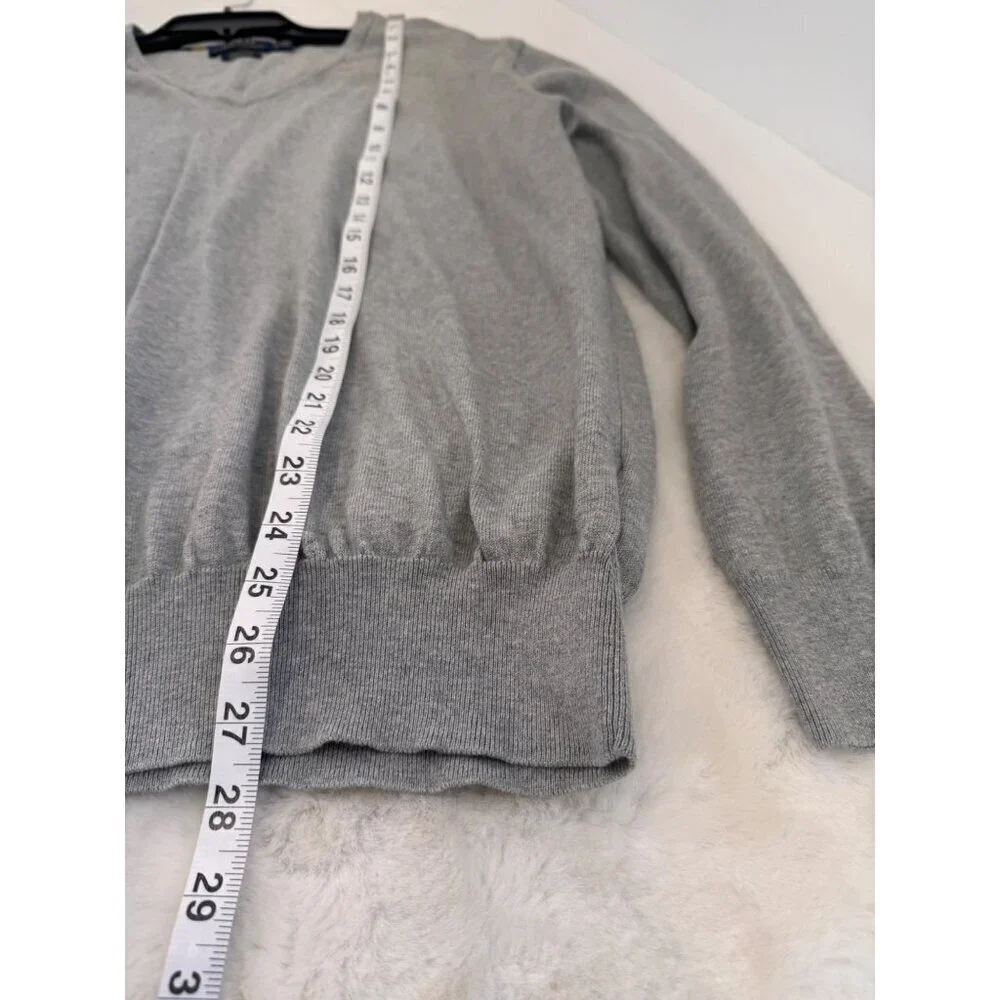 Polo Ralph Lauren Men's Size L Grey V-Neck Sweater Pima Cotton